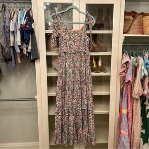 anna cate floral tie sleeve maxi